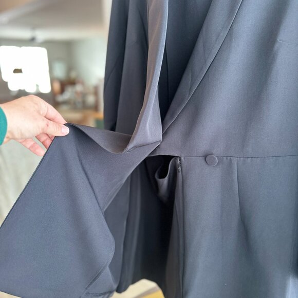 NWT XL (16) Black Express Tuxedo Double Breasted Blazer Romper - Picture 5 of 16